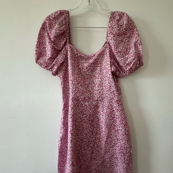 other stories puff sleeves pink dress- size 4 - Picture 5 of 8